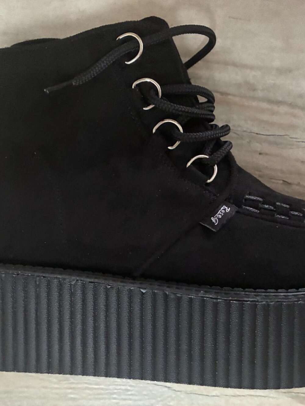 NWT-RoseG Women's High Top Suede Lace Up Flat Platform Creepers Size 8 - Picture 6 of 7